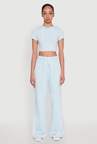 Womens Daisy Mineral Wash Drawstring Waist Active Pants,