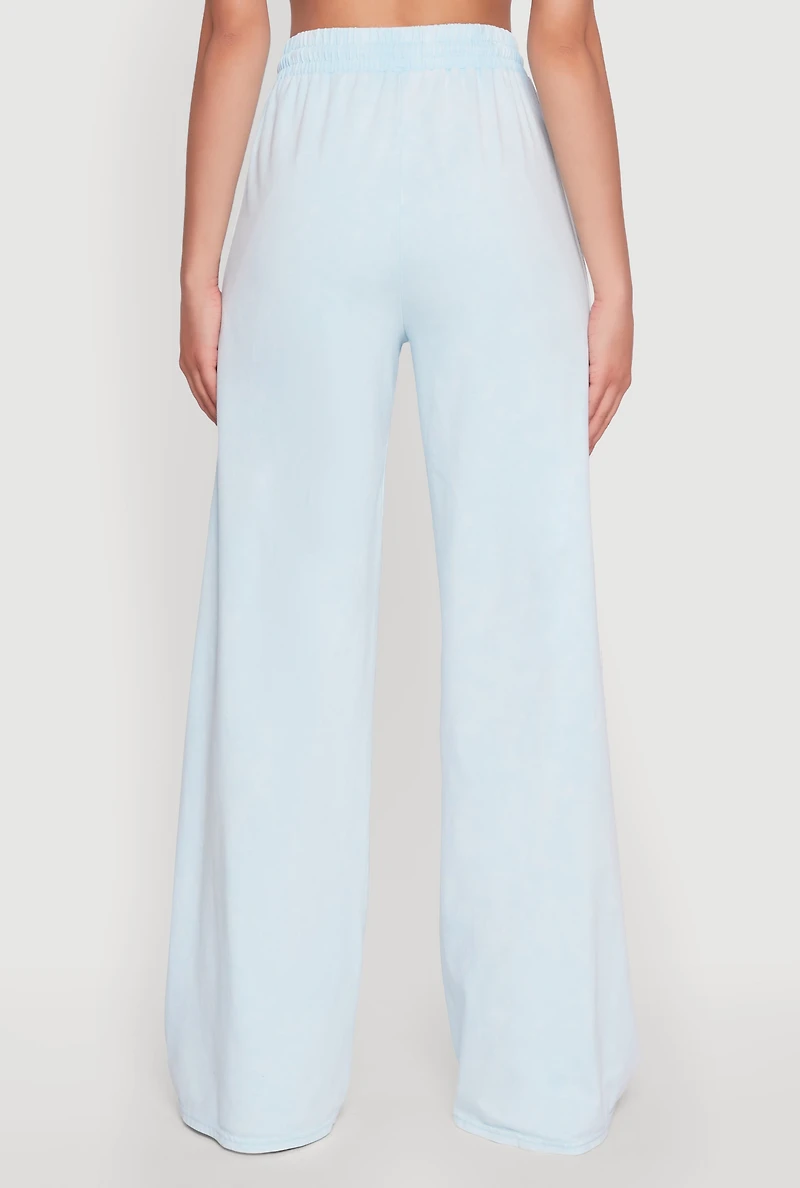 Womens Daisy Mineral Wash Drawstring Waist Active Pants,