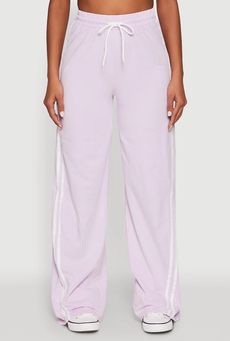 Womens Daisy Mineral Wash Drawstring Waist Active Pants, Purple, Size S
