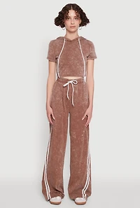 Daisy Mineral Wash Drawstring Waist Active Pants