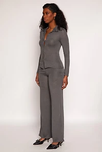 Daisy Button Front Long Sleeve Shirt