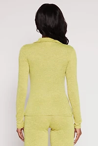 Womens Daisy Button Front Long Sleeve Shirt, Yellow, Size S