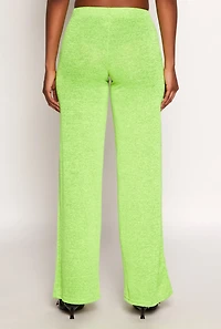 Womens Daisy High Waisted Wide Leg Pants, Green, Size M