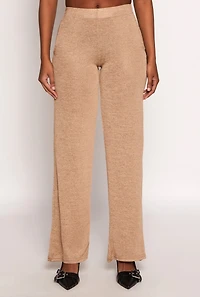 Womens Daisy High Waisted Wide Leg Pants, Khaki, Size S