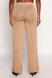 Womens Daisy High Waisted Wide Leg Pants, Khaki, Size S