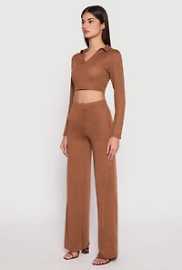 Womens Daisy Long Sleeve Cropped Polo Shirt, S
