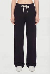 High Waisted Wide Leg Sweatpants with Drawstring Waist