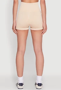 High Waisted Mineral Wash Seamless Bike Shorts