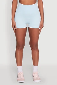 Womens High Waisted Mineral Wash Seamless Bike Shorts,