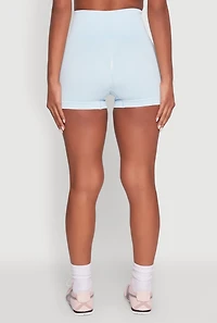 Womens High Waisted Mineral Wash Seamless Bike Shorts,