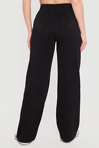 High Waisted Pull On Wide Leg Sweatpants