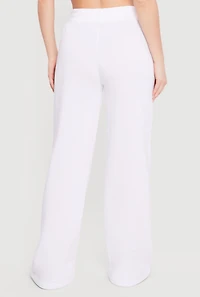 High Waisted Pull On Wide Leg Sweatpants