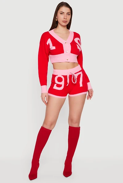 97 Graphic Contrast Trim Shorts