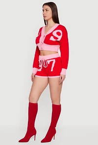 97 Graphic Contrast Trim Shorts