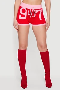 97 Graphic Contrast Trim Shorts