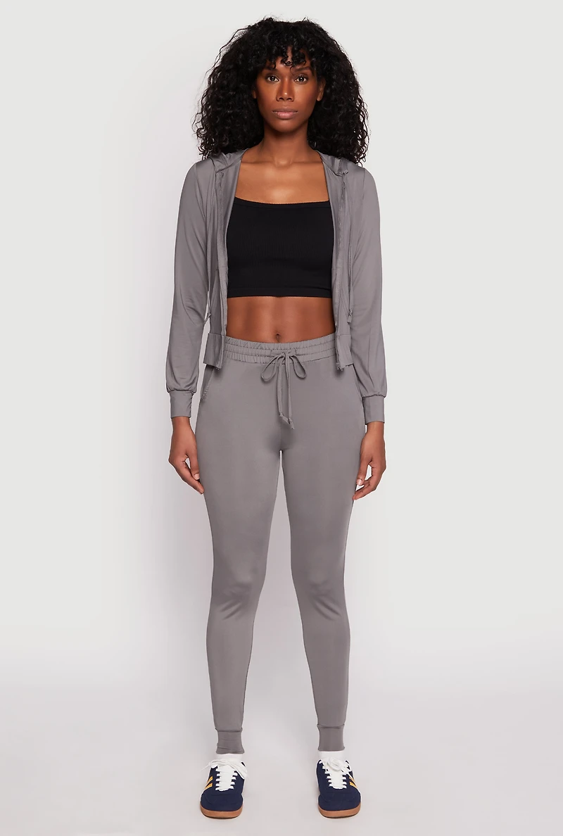 Womens Daisy Soft Knit Front Zip Hoodie, Grey,