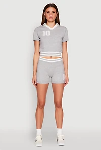 Womens Daisy 10 Varsity Stripe Polo Shirt, Grey, Size S