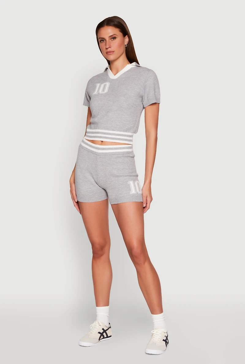 Womens Daisy 10 Varsity Stripe Polo Shirt, Grey, Size S