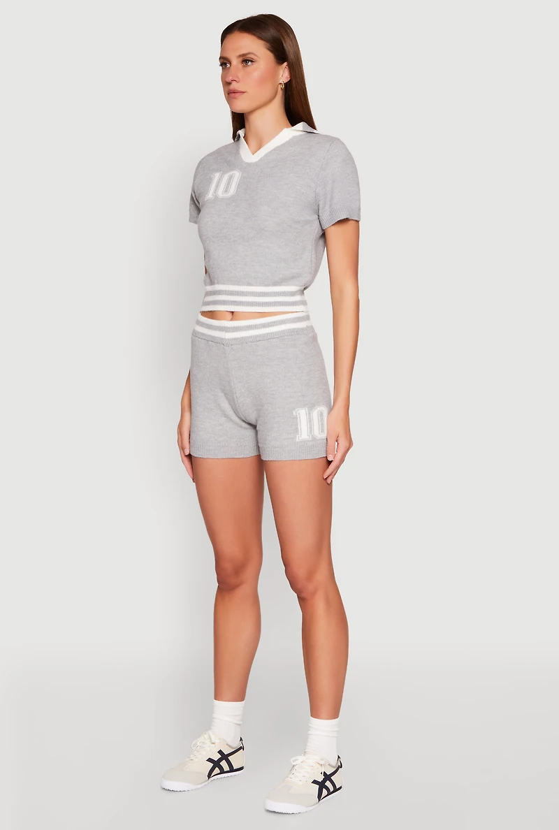 Womens Daisy 10 Varsity Stripe Polo Shirt, Grey, Size S
