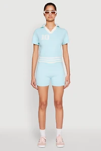 Womens Daisy 10 Varsity Stripe Polo Shirt,