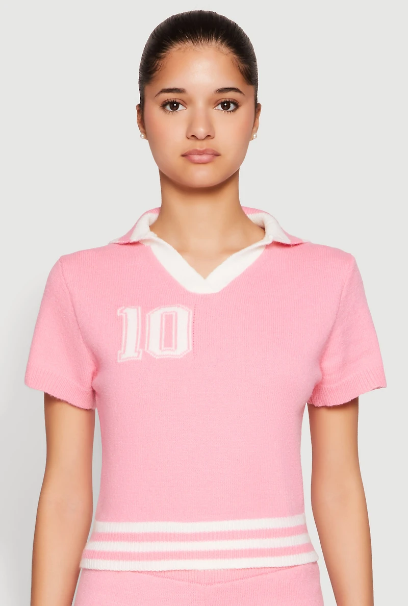 Womens Daisy 10 Varsity Stripe Polo Shirt,