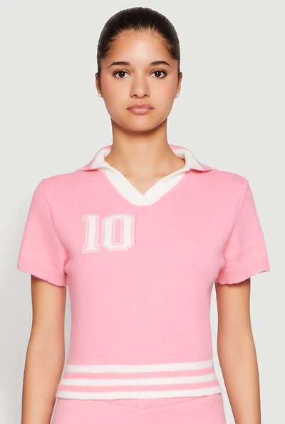 Womens Daisy 10 Varsity Stripe Polo Shirt,