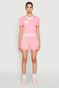 Womens Daisy 10 Varsity Stripe Polo Shirt,