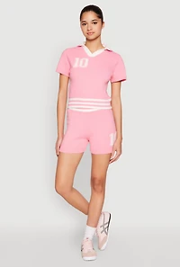Womens Daisy 10 Varsity Stripe Polo Shirt,