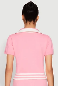 Womens Daisy 10 Varsity Stripe Polo Shirt,