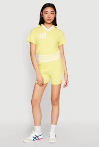 Womens Daisy 10 Varsity Stripe Polo Shirt, Yellow, Size S