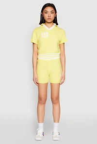 Womens Daisy 10 Varsity Stripe Polo Shirt, Yellow, Size S