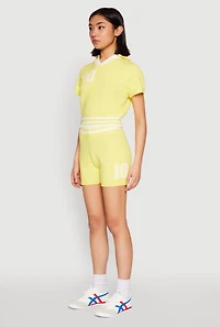 Womens Daisy 10 Varsity Stripe Polo Shirt, Yellow, Size S