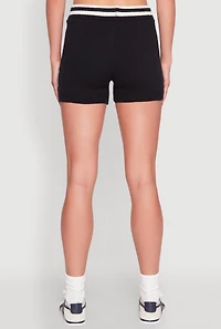Womens Daisy 10 Varsity Stripe Shorts, Black, Size L