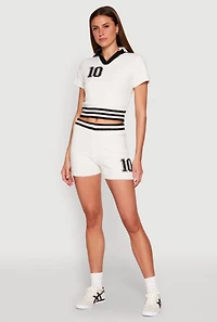 Womens Daisy 10 Varsity Stripe Shorts, S