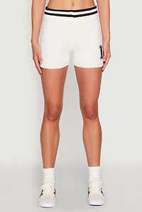 Womens Daisy 10 Varsity Stripe Shorts, White,