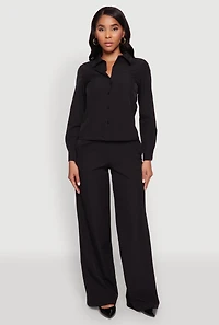 Womens Daisy Nylon Classic Fit Long Sleeve Shirt,