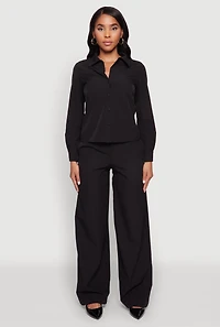 Womens Daisy Nylon Classic Fit Long Sleeve Shirt,