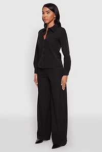 Womens Daisy Nylon Classic Fit Long Sleeve Shirt,