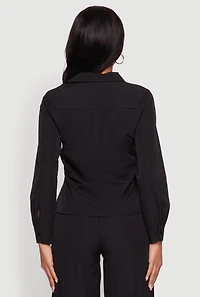 Womens Daisy Nylon Classic Fit Long Sleeve Shirt,