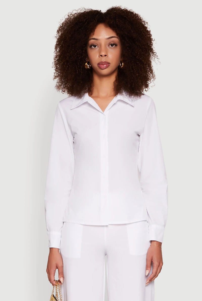 Daisy Nylon Classic Fit Long Sleeve Shirt