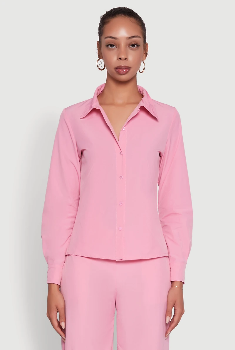 Daisy Nylon Classic Fit Long Sleeve Shirt