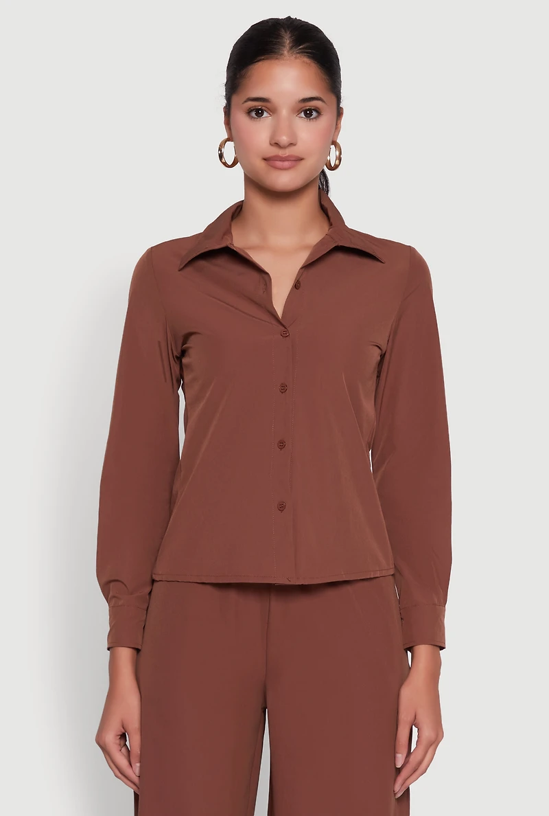 Daisy Nylon Classic Fit Long Sleeve Shirt