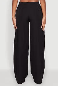 Womens Daisy Nylon High Waisted Wide Leg Pants, L