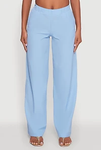 Womens Daisy Nylon High Waisted Wide Leg Pants,