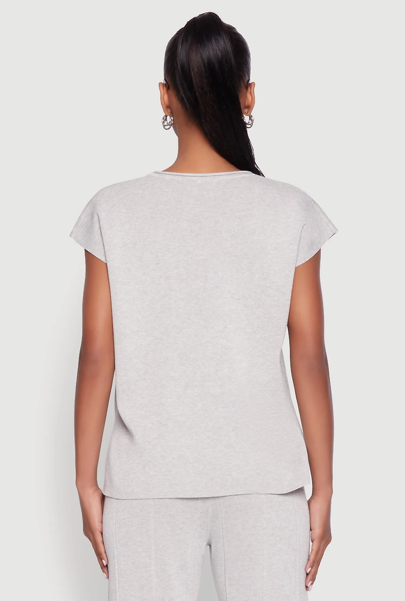 Daisy Knitted Cap Sleeve Blouse