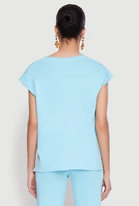 Womens Daisy Knitted Cap Sleeve Top,