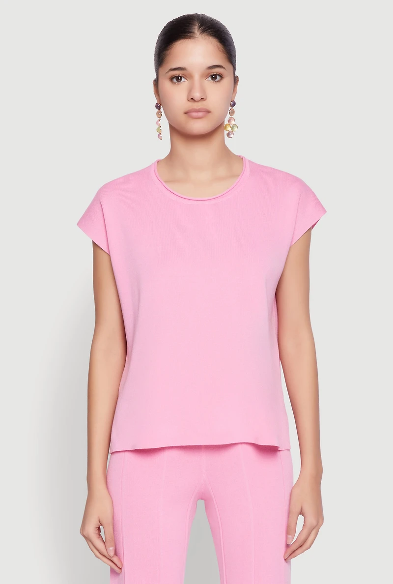 Daisy Knitted Cap Sleeve Blouse