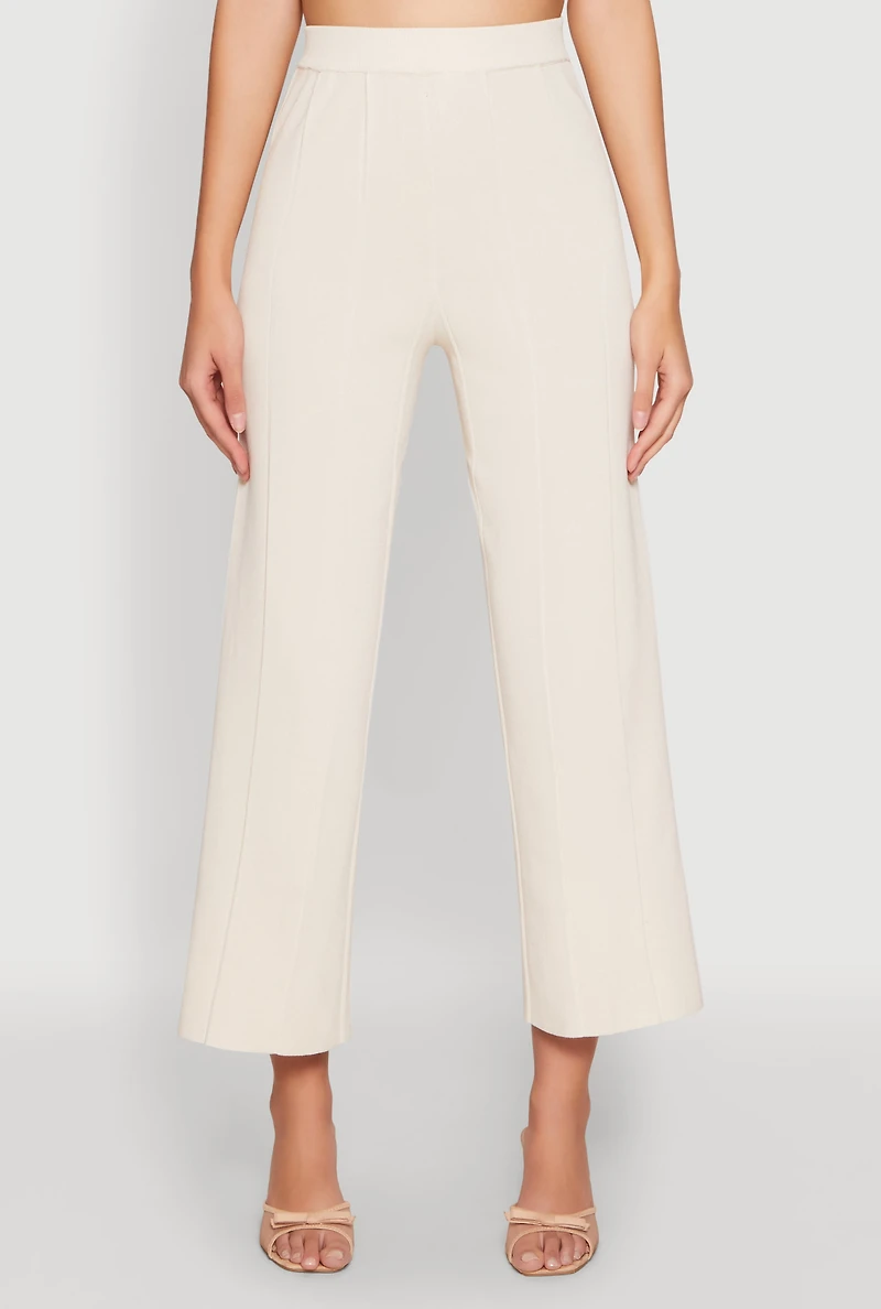 Womens Daisy Knitted Pintuck Pants,