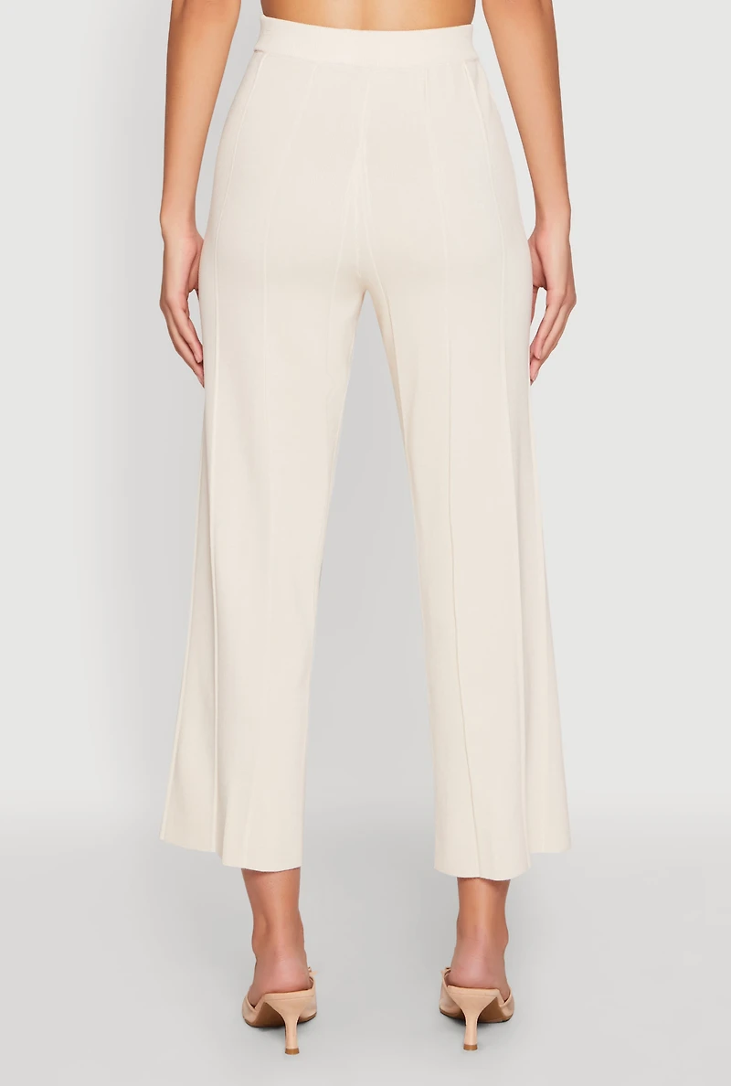 Womens Daisy Knitted Pintuck Pants,