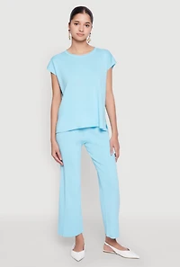 Womens Daisy Knitted Pintuck Pants,